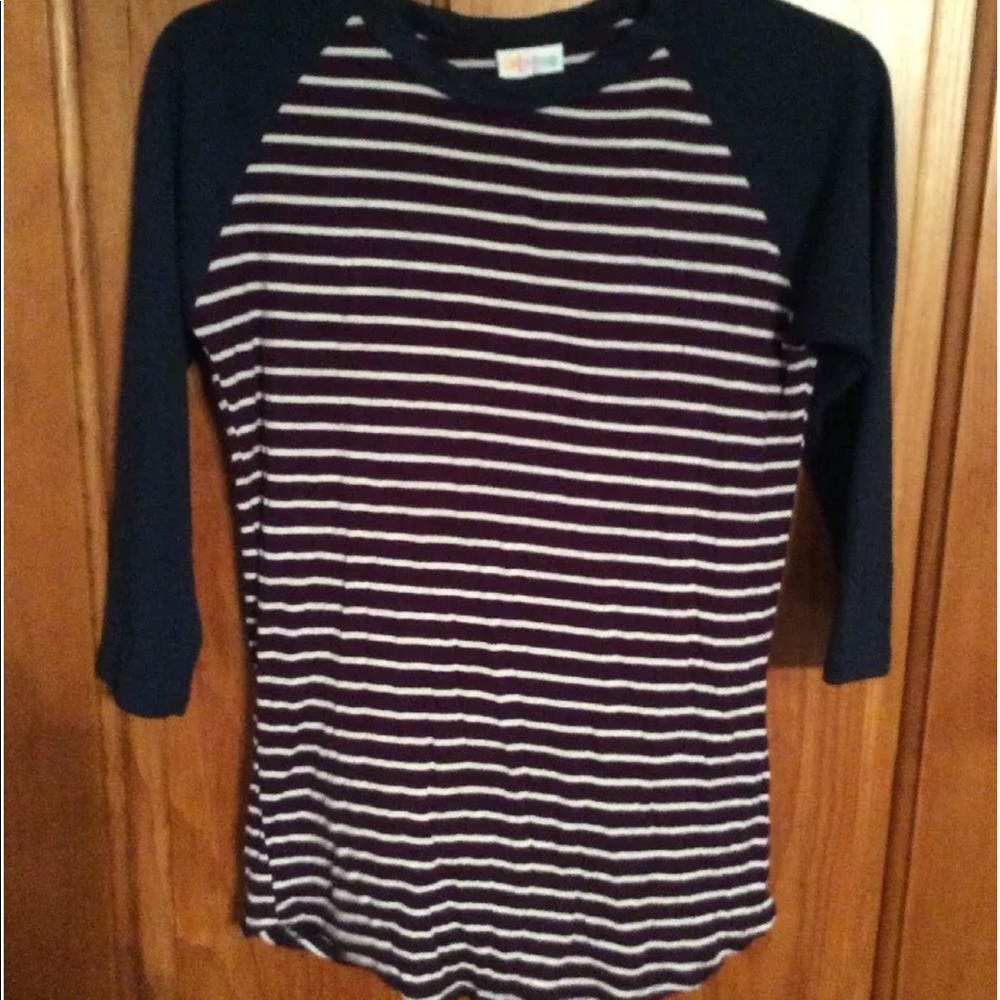 LuLaRoe Randy Stripes Purple White Blue XXS